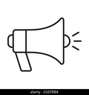 Megaphone icon vector on white background for graphic design, logo, website, social media, mobile app, UI Stock Vector