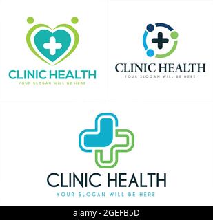 Medical clinic health care logo design Stock Vector