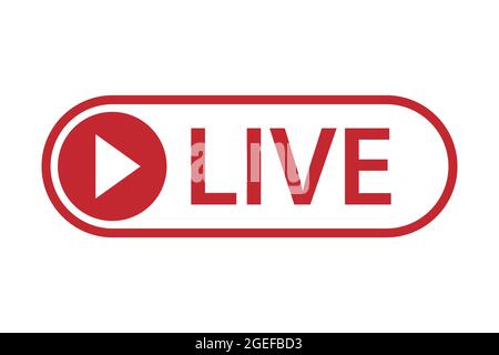 Live icon vector streaming, broadcasting, online stream concept for graphic design, logo, website, social media, mobile app, UI Stock Vector