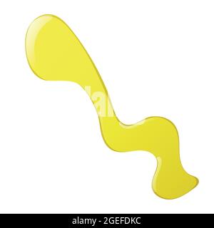 Yellow oil or honey stain and drop in cartoon style. Stock Vector