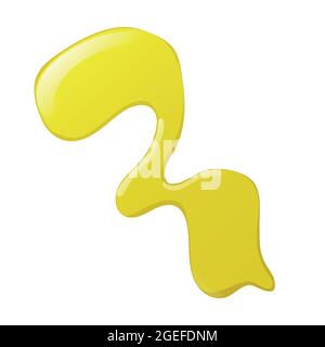 Yellow oil or honey stain and drop in cartoon style. Stock Vector