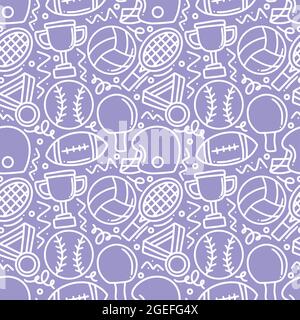 seamless doodles of sports elements Stock Vector