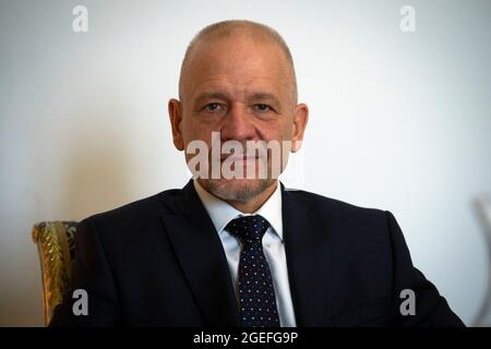 Prague, Czech Republic. 19th Aug, 2021. Czech Ambassador to Afghanistan Jiri Baloun poses during an interview for the Czech News Agency (CTK), on August 19, 2021, in Prague, Czech Republic. Credit: Katrina Sulova/CTK Photo/Alamy Live News Stock Photo