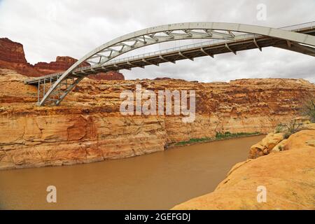 Arch bridge over Colorado River, Utah Stock Photo