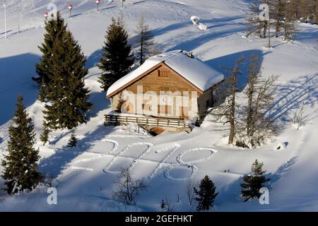 FRANCE. ALPES-MARITIMES (06 ) SKI RESORT OF VALBERG. OLYMPIC GAMES 2018 Stock Photo