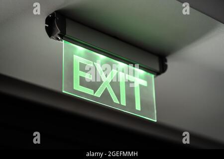 Emergency Fire Exit Light Sign And Symbol Stock Photo
