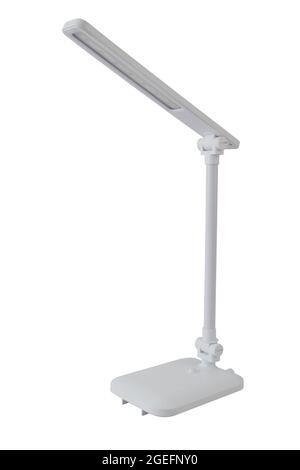 White LED table lamp isolated on white background Stock Photo