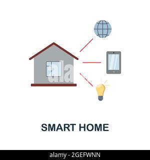 Smart Home flat icon. Colored sign from home security collection. Creative Smart Home icon illustration for web design, infographics and more Stock Vector
