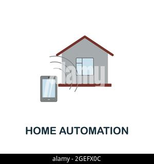 Home Automation flat icon. Colored sign from home security collection. Creative Home Automation icon illustration for web design, infographics and Stock Vector