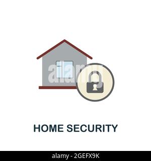 Home Security flat icon. Colored sign from collection. Creative Home Security icon illustration for web design, infographics and more Stock Vector