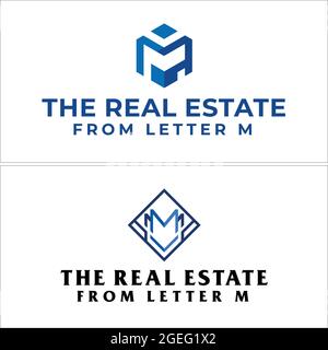 Real estate mortgage home building logo design Stock Vector