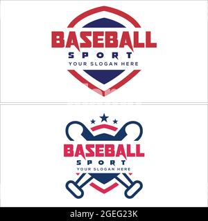 Baseball badge logo design Stock Vector