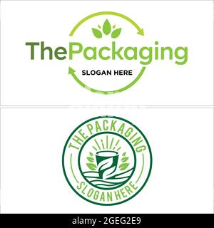 The industry packaging go green logo design  Stock Vector