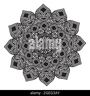 abstract mandala design of element with decorative circle pattern arabesque luxury line art print template background Stock Vector