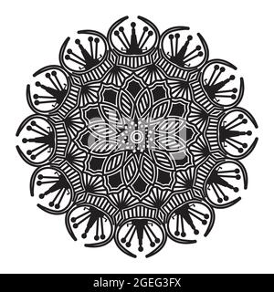 abstract mandala design of element with decorative circle pattern arabesque luxury line art print template background Stock Vector