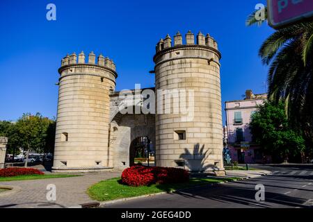 Puerta de Palmas (Palmas Gate) in Badajoz, Spain Stock Photo