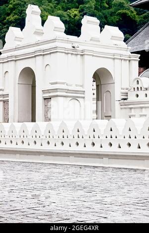 Exterior architecture at Temple of the Tooth in Kandy city, Sri Lanka Stock Photo