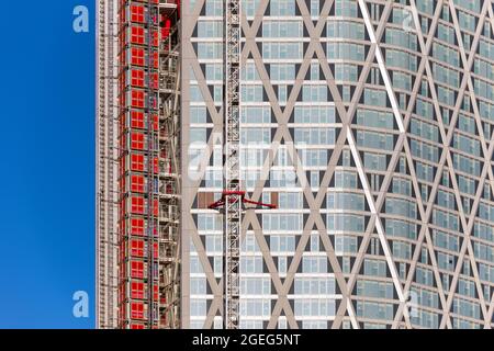 A residential skyscraper Newfoundland under construction in Canary Wharf, London Stock Photo