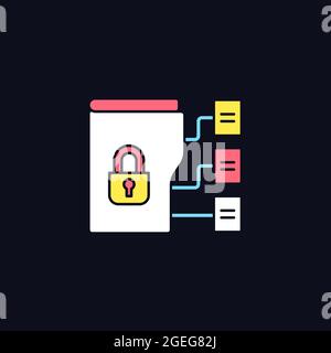 Data classification RGB color icon for dark theme Stock Vector