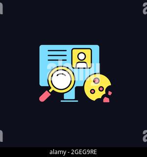 Cookie id RGB color icon for dark theme Stock Vector