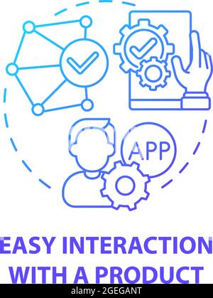 Easy interaction with product concept icon Stock Vector