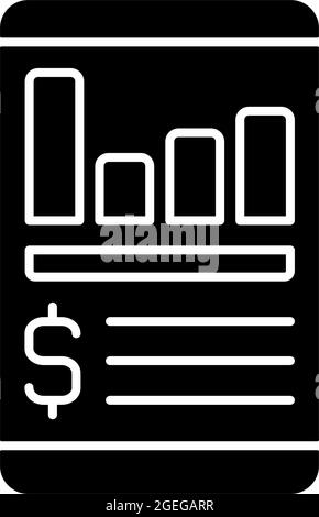 Expense tracker app black glyph icon Stock Vector