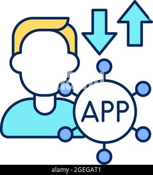Potential customer RGB color icon Stock Vector