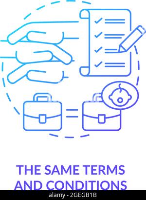Same terms and conditions blue gradient icon Stock Vector