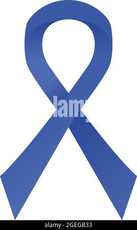 Blue awareness ribbon. Colorectal cancer, child abuse prevention symbol Stock Vector