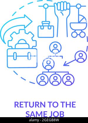 Return to same job blue gradient icon Stock Vector