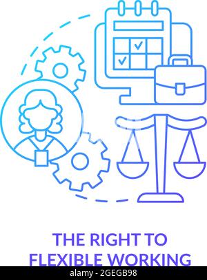 Right to flexible working blue gradient icon Stock Vector