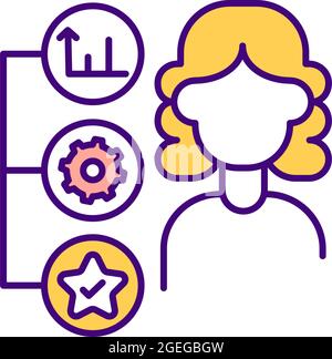 Employment status RGB color icon Stock Vector