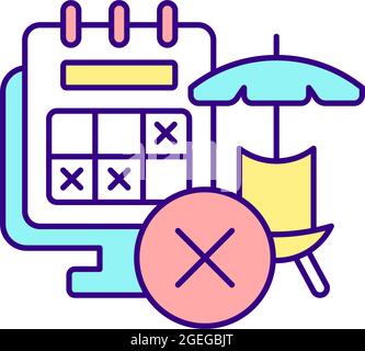 No right to accrue vacation RGB color icon Stock Vector
