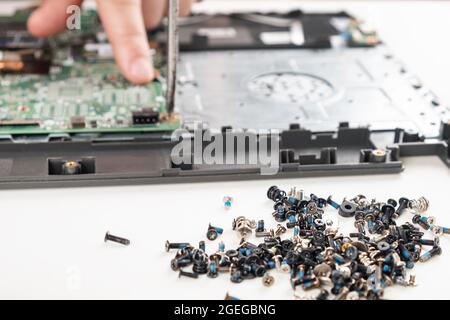 laptop repair and maintenance, replacement of pc components Stock Photo ...