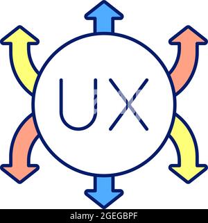 User experience principles RGB color icon Stock Vector