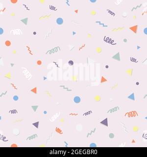Seamless abstract colorful confetti pattern. Repeat fun and party backgound. Vector and illustration design. Stock Vector