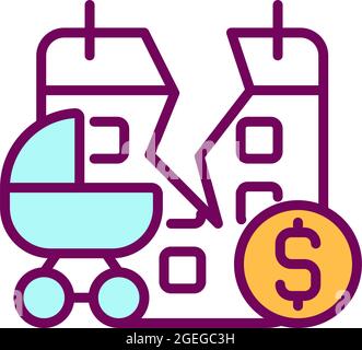 Maternity leave complaint RGB color icon Stock Vector