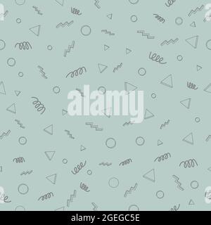Seamless abstract confetti pattern. Repeat fun and party retro backgound. Vector and illustration design. Stock Vector