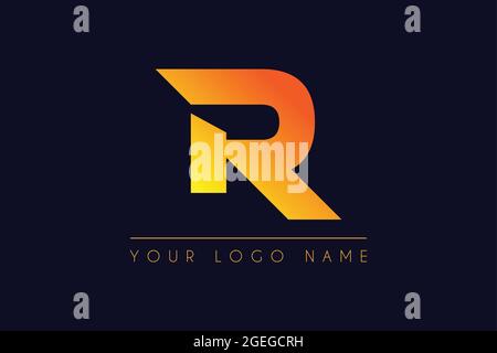 Initial Letter R Font with Gradient Color  icon logo design illustration Stock Vector