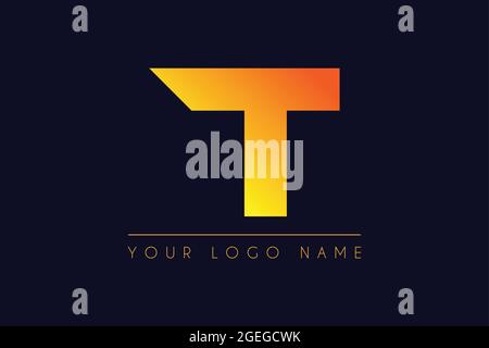 Initial Letter T Font with Gradient Color  icon logo design illustration Stock Vector