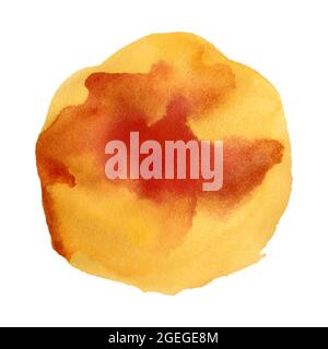 Autumn yellow orange watercolor vector spot, for background, backdrop. On white background. Vector illustration Stock Vector