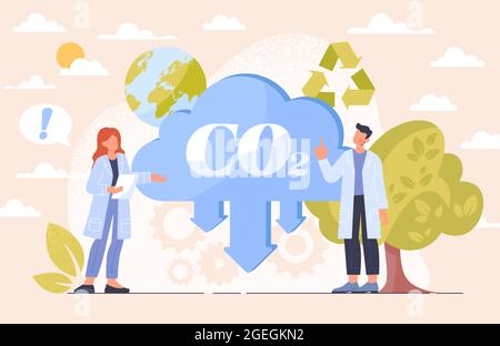 CO2 reduction concept Stock Vector