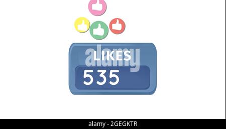 Colorful like icons and likes counter 4k Stock Photo - Alamy