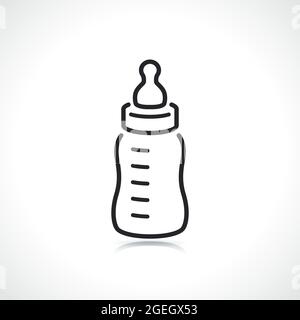 baby bottle thin line icon isolated design Stock Vector