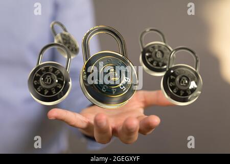Personal data security Illustrates cyber data or information Stock Photo