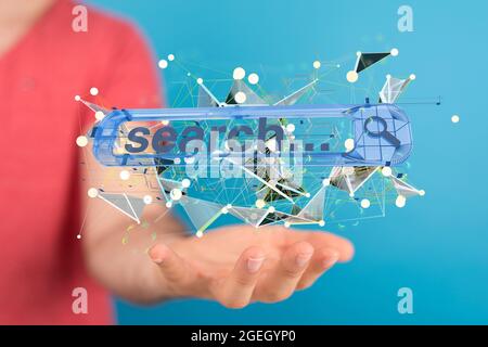 Interface web application in hand Stock Photo