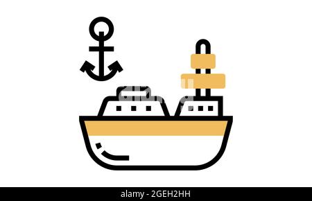 Marine ship icon simple style vector image Stock Vector