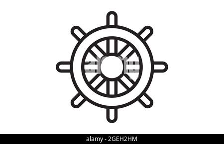 Flat ship wheel icon design vector image Stock Vector
