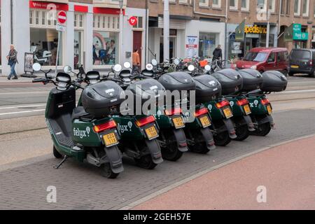 Felyx Rental Scooters At Amsterdam The Netherlands 18-8-2021 Stock Photo