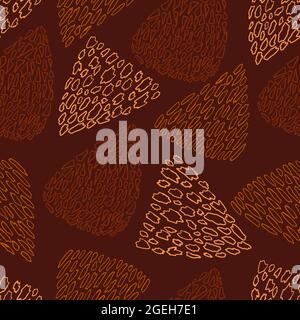 Vector seamless pattern with hand drawn colorful triangles abstract elements made of lots of freehand drawn figures. Warm autumn colors, pattern for t Stock Vector